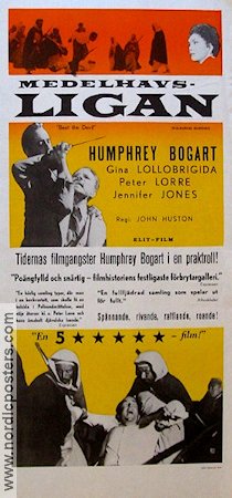 Medelhavsligan 1953 poster Humphrey Bogart Peter Lorre Gina Lollobrigida John Huston