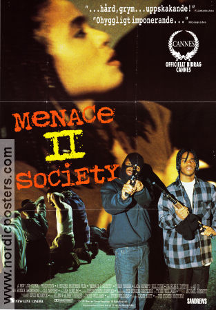 Menace II Society 1993 poster Tyrin Turner Larenz Tate June Kyoto Lu Albert Hughes Gäng Vapen