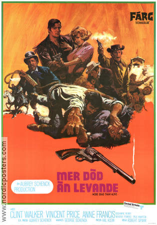 Mer död än levande 1969 poster Clint Walker Vincent Price Anne Francis Robert Sparr