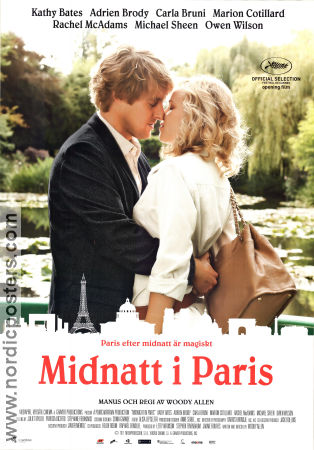 Midnatt i Paris 2011 poster Owen Wilson Rachel McAdams Woody Allen