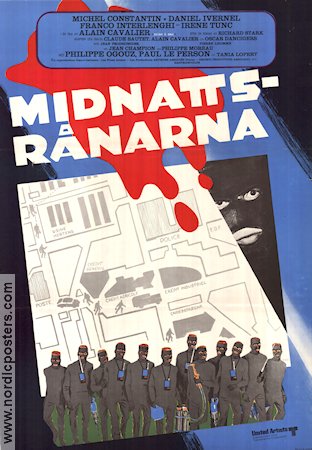 Midnattsrånarna 1967 poster Daniel Ivernel Michel Constantin Alain Cavalier Poliser