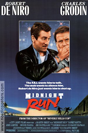Midnight Run 1988 poster Robert De Niro Charles Grodin Yaphet Kotto Martin Brest Maffia