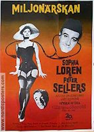 Miljonärskan 1960 poster Sophia Loren Peter Sellers Alastair Sim Anthony Asquith Damer