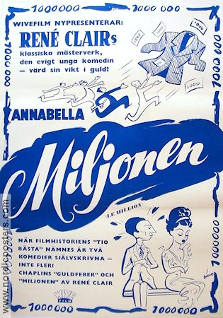 Miljonen 1931 poster Annabella René Clair Pengar