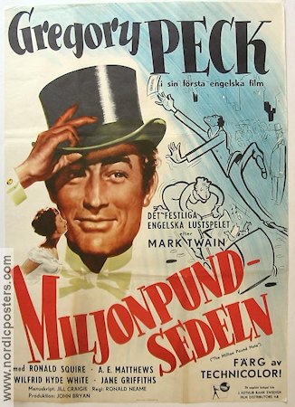 Miljonpundsedeln 1954 poster Gregory Peck Pengar