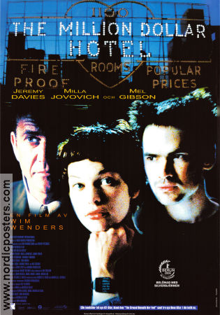 The Million Dollar Hotel 2000 poster Jeremy Davies Milla Jovovich Mel Gibson Wim Wenders