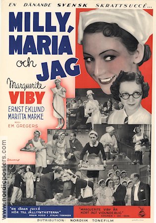 Milly Maria och jag 1938 poster Marguerite Viby Ernst Eklund Emanuel Gregers