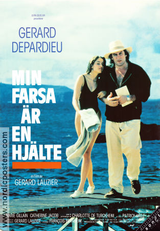 Min farsa är en hjälte 1994 poster Gerard Depardieu Marie Gillain Gérard Lauzier Strand