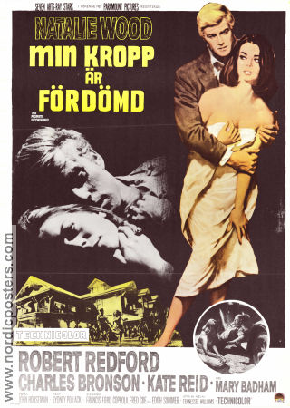 Min kropp är fördömd 1966 poster Natalie Wood Robert Redford Charles Bronson Sydney Pollack Damer