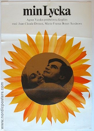 Min lycka 1965 poster Jean-Claude Drouot Agnes Varda Blommor och växter