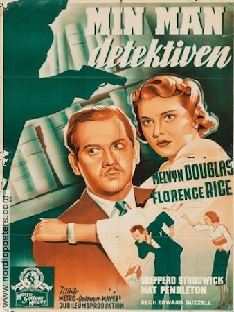 Min man detektiven 1938 poster Melvyn Douglas Florence Rice