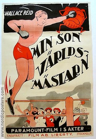 Min son världsmästaren 1922 poster Wallace Reid Boxning