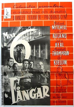 Mina 6 fångar 1953 poster Millard Mitchell Alf Kjellin