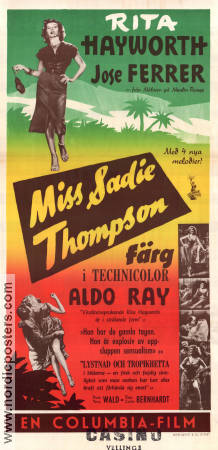 Miss Sadie Thompson 1954 poster Rita Hayworth José Ferrer Aldo Ray Curtis Bernhardt