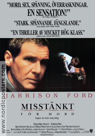 Misstänkt för mord 1990 poster Harrison Ford Brian Dennehy Raul Julia Alan J Pakula