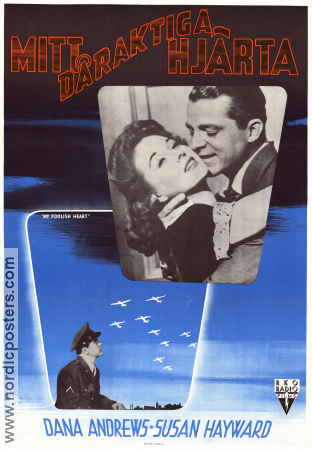 Mitt dåraktiga hjärta 1949 poster Dana Andrews Susan Hayward Mark Robson