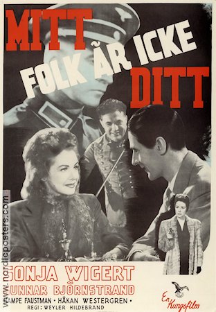 Mitt folk är icke ditt 1944 poster Sonja Wigert Gunnar Björnstrand Hitta mer: Nazi