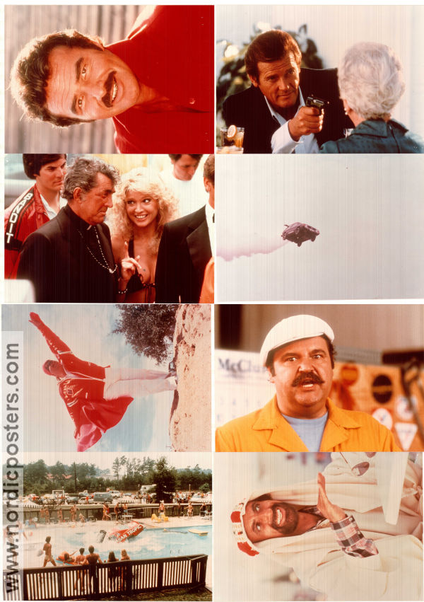 Mitt i plåten 1981 lobbykort Burt Reynolds Roger Moore Farrah Fawcett Sammy Davis Jr Dean Martin Hal Needham Bilar och racing