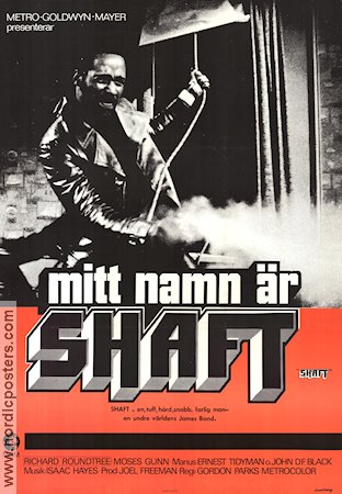 Mitt namn är Shaft 1971 poster Richard Roundtree Moses Gunn Isaac Hayes Gordon Parks Black Cast