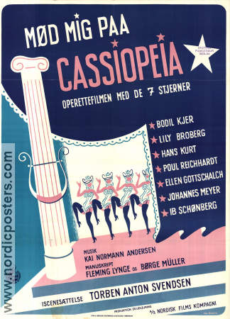 Mod mig paa Cassiopeia 1951 poster Bodil Kjer Lily Broberg Torben Anton Svendsen Danmark