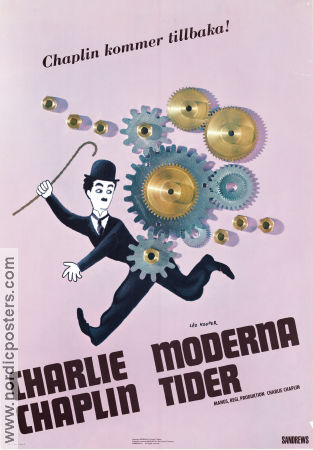 Moderna tider 1936 poster Paulette Goddard Henry Bergman Tiny Sandford Charlie Chaplin