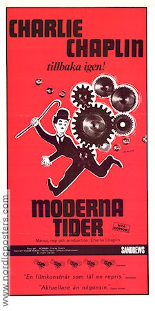 Moderna tider 1936 poster Paulette Goddard Henry Bergman Charlie Chaplin