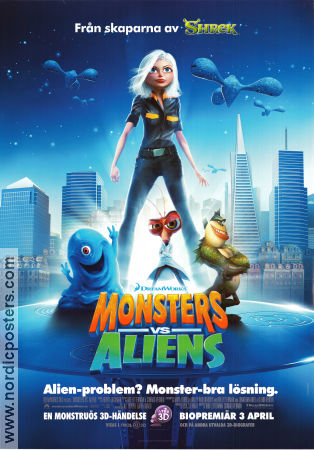 Monsters vs Aliens 2009 poster Reese Witherspoon Bob Letterman Animerat 3-D