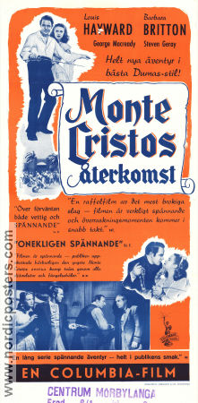 Monte Cristos återkomst 1946 poster Louis Hayward Barbara Britton George Macready Henry Levin Äventyr matinée