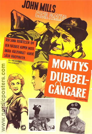 Montys dubbelgångare 1958 poster ME Clifton James John Mills Cecil Parker John Guillermin Krig