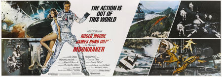 Moonraker 1979 poster Roger Moore Richard Kiel Lois Chiles Michael Lonsdale Lewis Gilbert