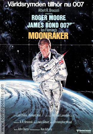 Moonraker 1979 poster Roger Moore Lewis Gilbert
