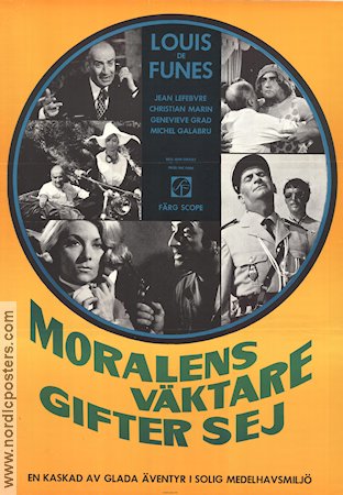 Moralens väktare gifter sej 1968 poster Louis de Funes Jean Lefebvre Genevieve Grad Jean Girault