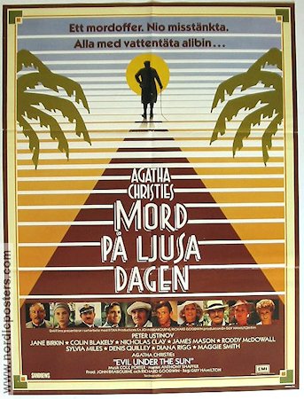 Mord på ljusa dagen 1982 poster Peter Ustinov James Mason Maggie Smith Jane Birkin Guy Hamilton Text: Agatha Christie