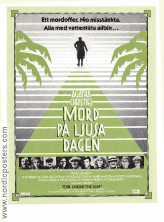 Mord på ljusa dagen 1982 poster Peter Ustinov James Mason Maggie Smith Jane Birkin Guy Hamilton Text: Agatha Christie