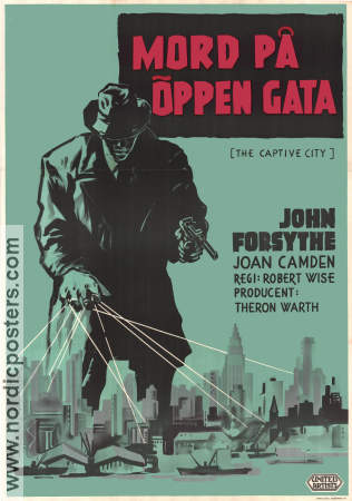 Mord på öppen gata 1952 poster John Forsythe Joan Camden Harold J Kennedy Robert Wise Film Noir