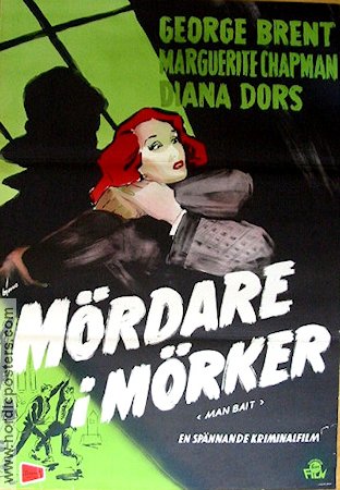 Mördare i mörker 1954 poster George Brent Diana Dors