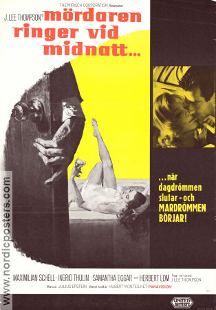 Mördaren ringer vid midnatt 1965 poster Maximilian Schell Ingrid Thulin Samantha Eggar J Lee Thompson Telefoner