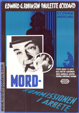 Mordkommissionen i arbete 1953 poster Edvard G Robinson Paulette Goddard