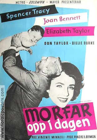 Morfar opp i dagen 1953 poster Elizabeth Taylor Joan Bennett Spencer Tracy Vincente Minnelli Barn