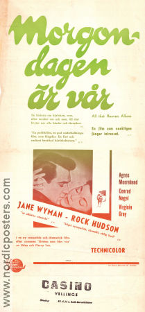 Morgondagen är vår 1955 poster Jane Wyman Rock Hudson Agnes Moorehead Douglas Sirk