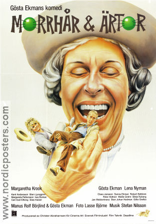 Morrhår och ärtor 1986 poster Margaretha Krook Lena Nyman Claes Jansson Gösta Ekman