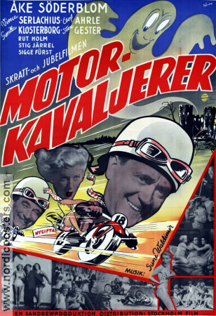 Motorkavaljerer 1949 poster Åke Söderblom Viveca Serlachius Rut Holm Stig Järrel Carl-Gustaf Lindstedt Elof Ahrle Motorcyklar