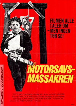 Motorsågsmassakern 1974 poster Marilyn Burns Edwin Neal Allen Danziger Tobe Hooper