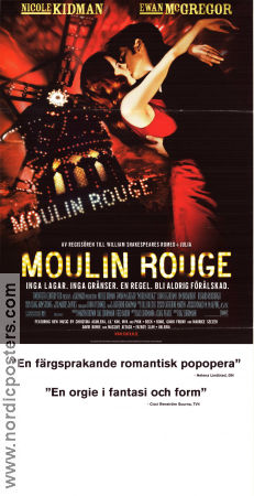 Moulin Rouge 2001 poster Nicole Kidman Ewan McGregor John Leguizamo Baz Luhrmann Romantik Musikaler