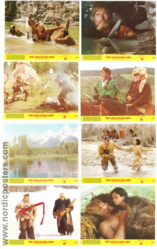 The Mountain Men 1980 lobbykort Charlton Heston Brian Keith Victoria Racimo Richard Lang