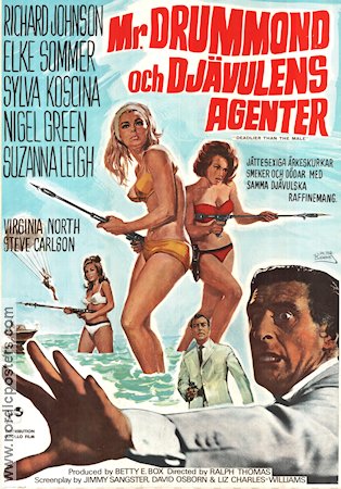 Mr Drummond och djävulens agenter 1967 poster Richard Johnson Elke Sommer Sylva Koscina Ralph Thomas Agenter Damer