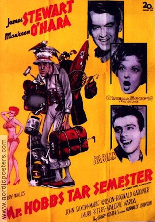 Mr Hobbs tar semester 1962 poster James Stewart Maureen O´Hara Fabian Resor