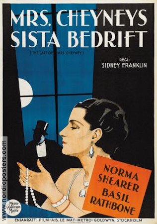 Mrs Cheyneys sista bedrift 1929 poster Norma Shearer Basil Rathbone