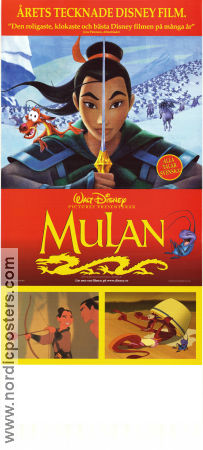 Mulan 1998 poster Ming-Na Wen Tony Bancroft Animerat Asien Konstaffischer