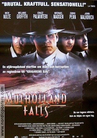 Mulholland Falls 1996 poster Nick Nolte Melanie Griffith Jennifer Connelly Lee Tamahori